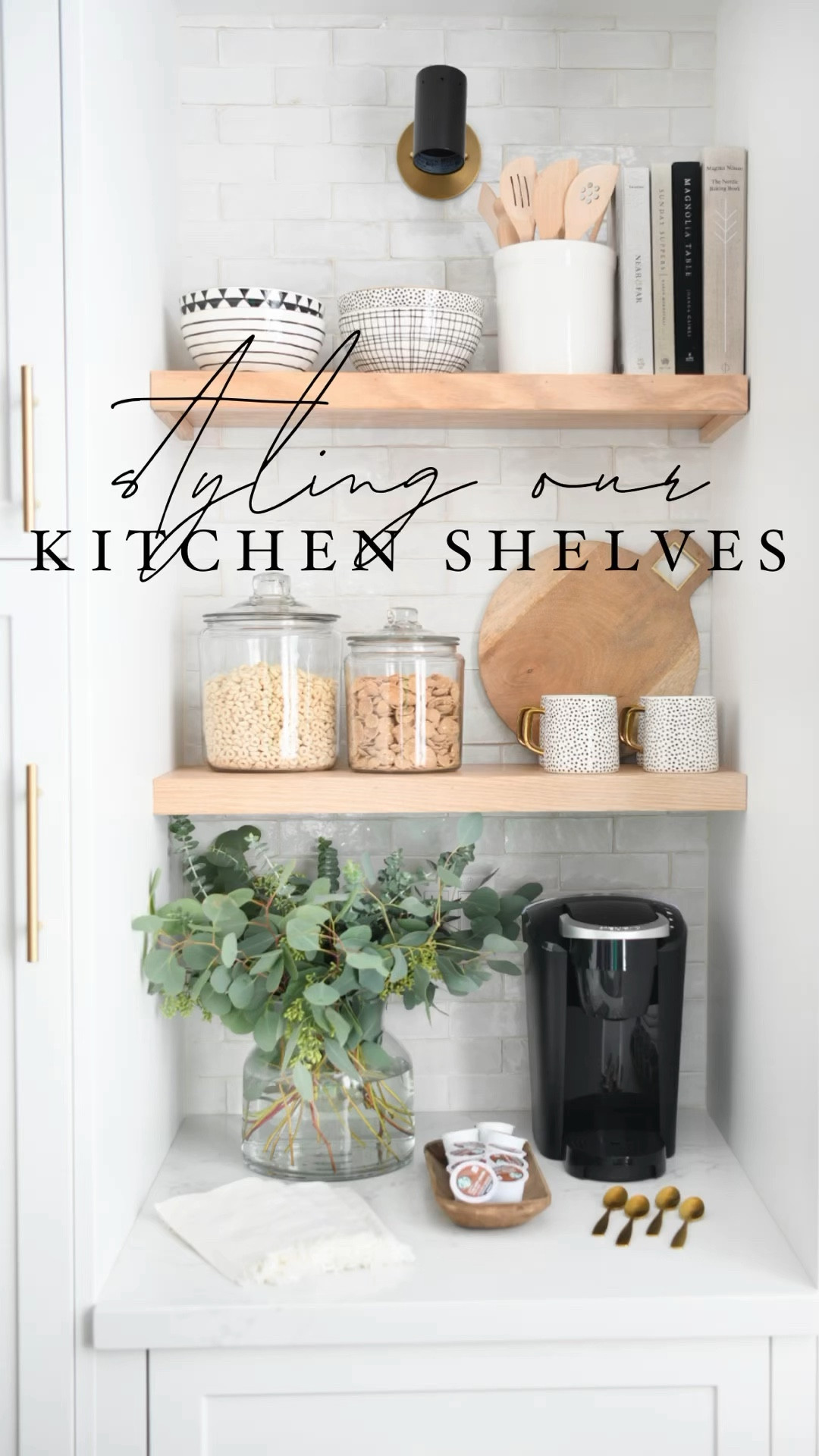 Kitchen shelf styling. 

#LTKFindsUnder50 #LTKHome #LTKVideo