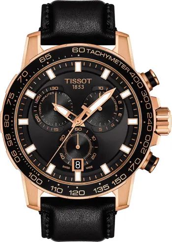 Tissot Supersport Chronograph Leather Strap Watch, 45.5mm | Nordstrom | Nordstrom