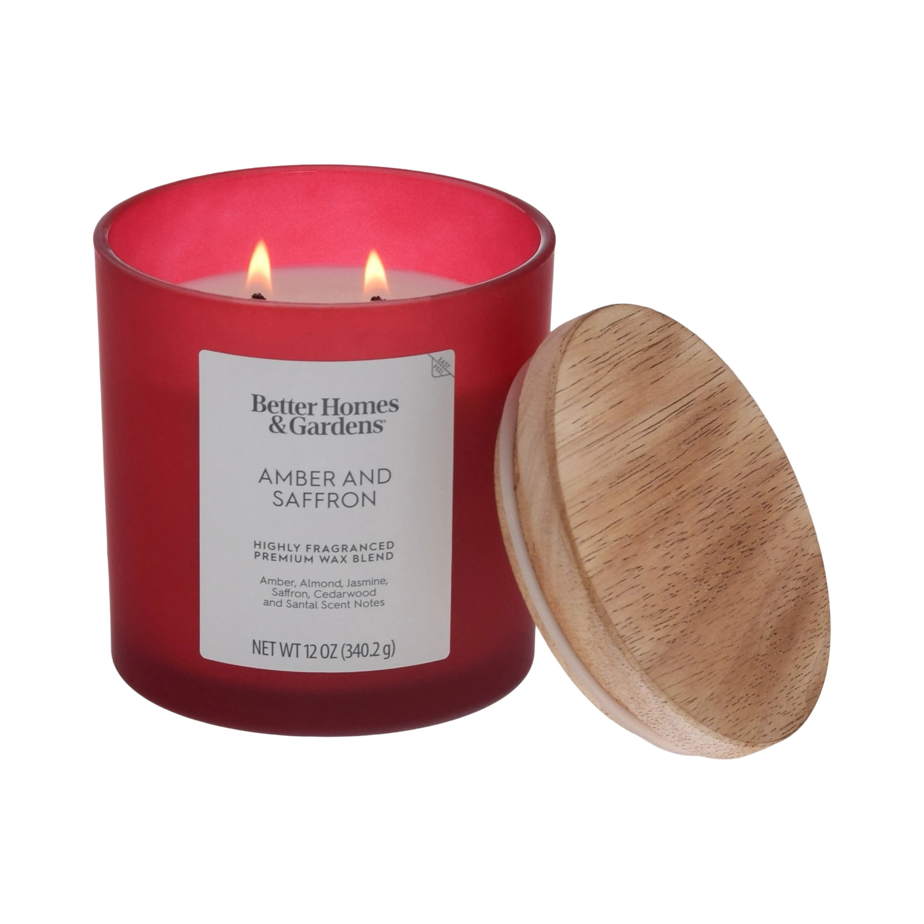Better Homes & Gardens Amber and Saffron Scented 2-Wick Frosted 12oz Candle | Walmart (US)