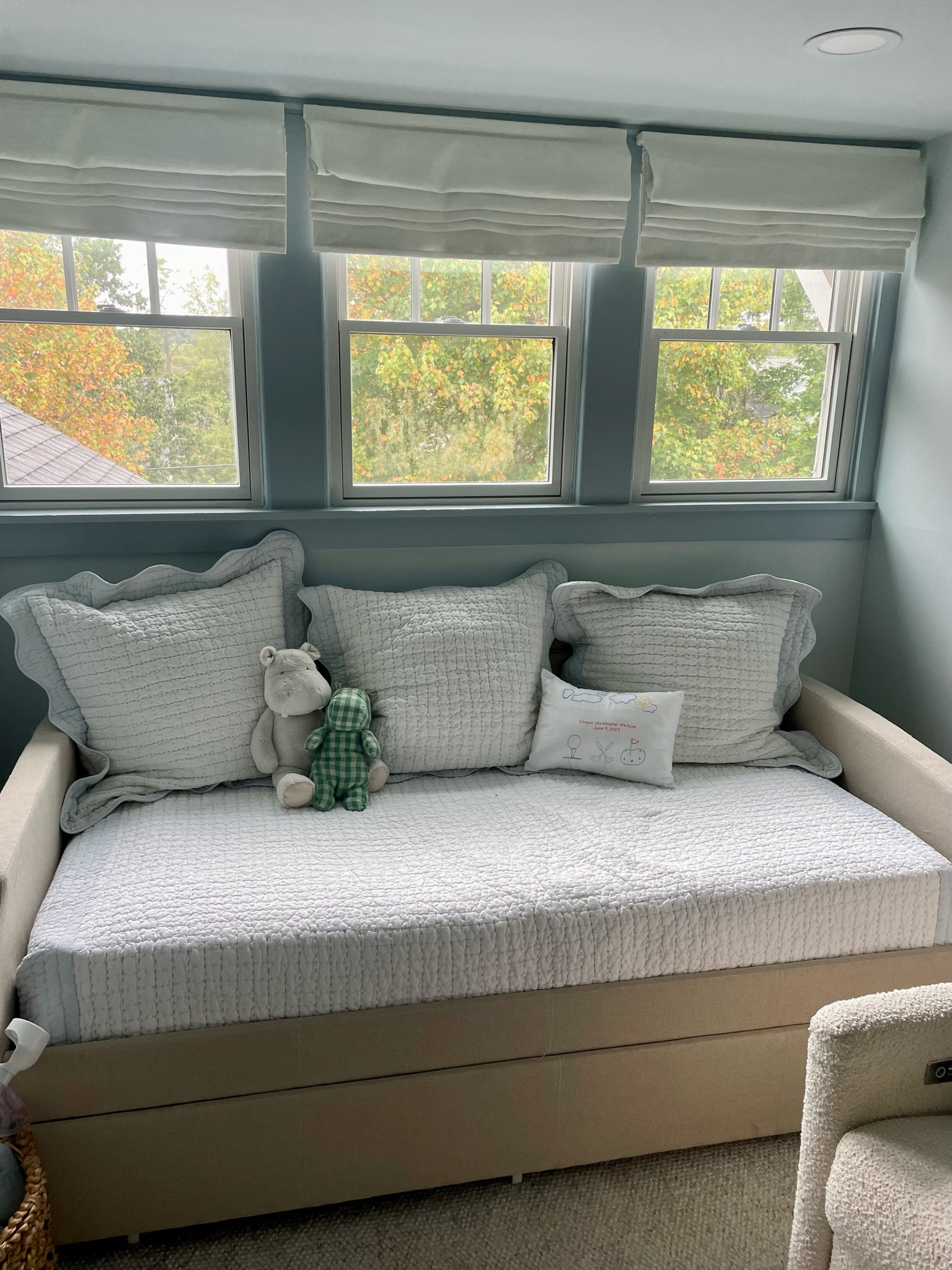 Our daybed bedding is on sale! We love having a daybed in my sons nursery and also love these pottery barn blackout shades

Twin bedding , blue and white bedding , blackout shades , boy bedroom 

#LTKKids #LTKHome
