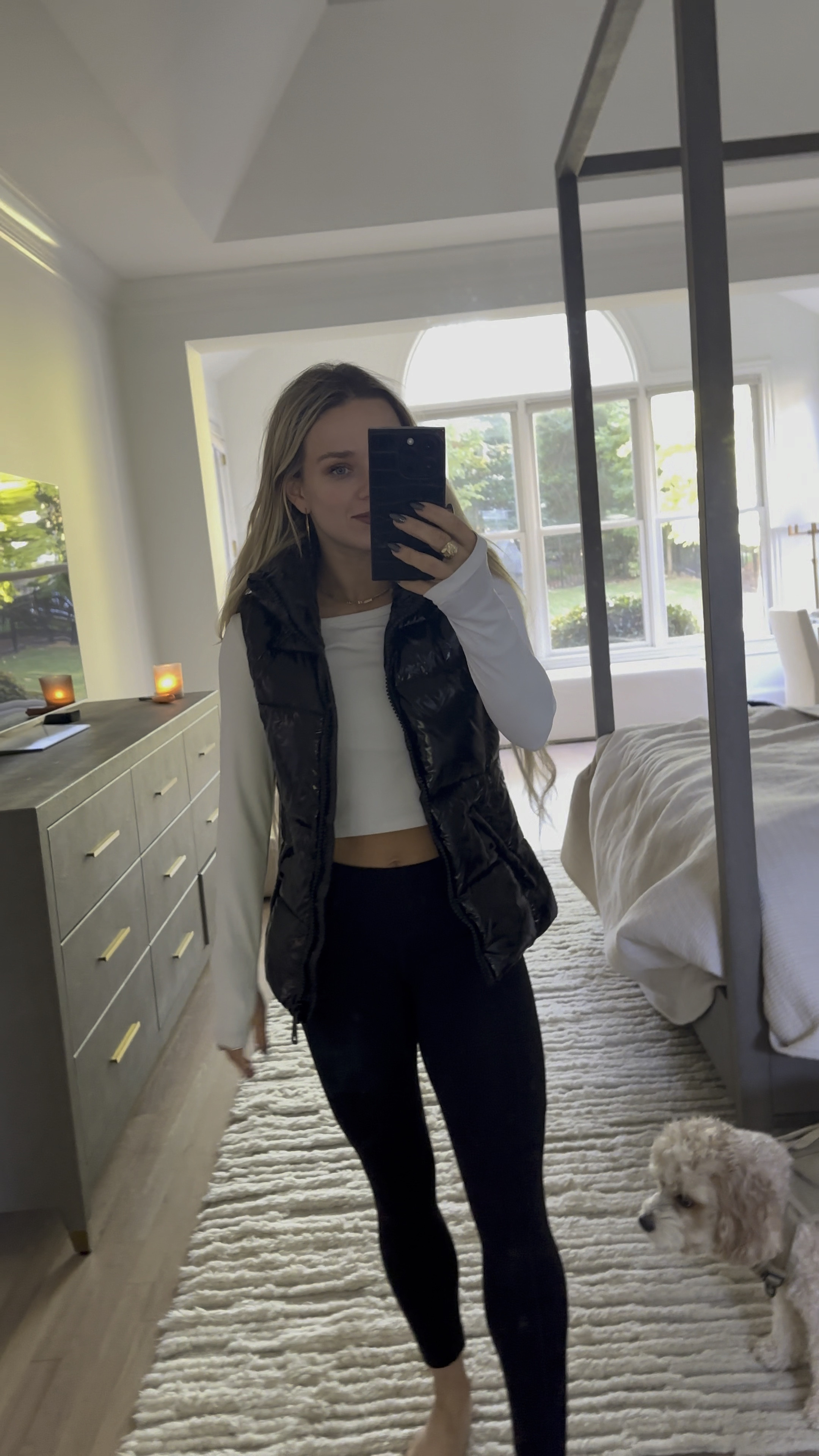 Down metallic black puffer vest 🖤

#LTKActive #LTKSeasonal #LTKFitness