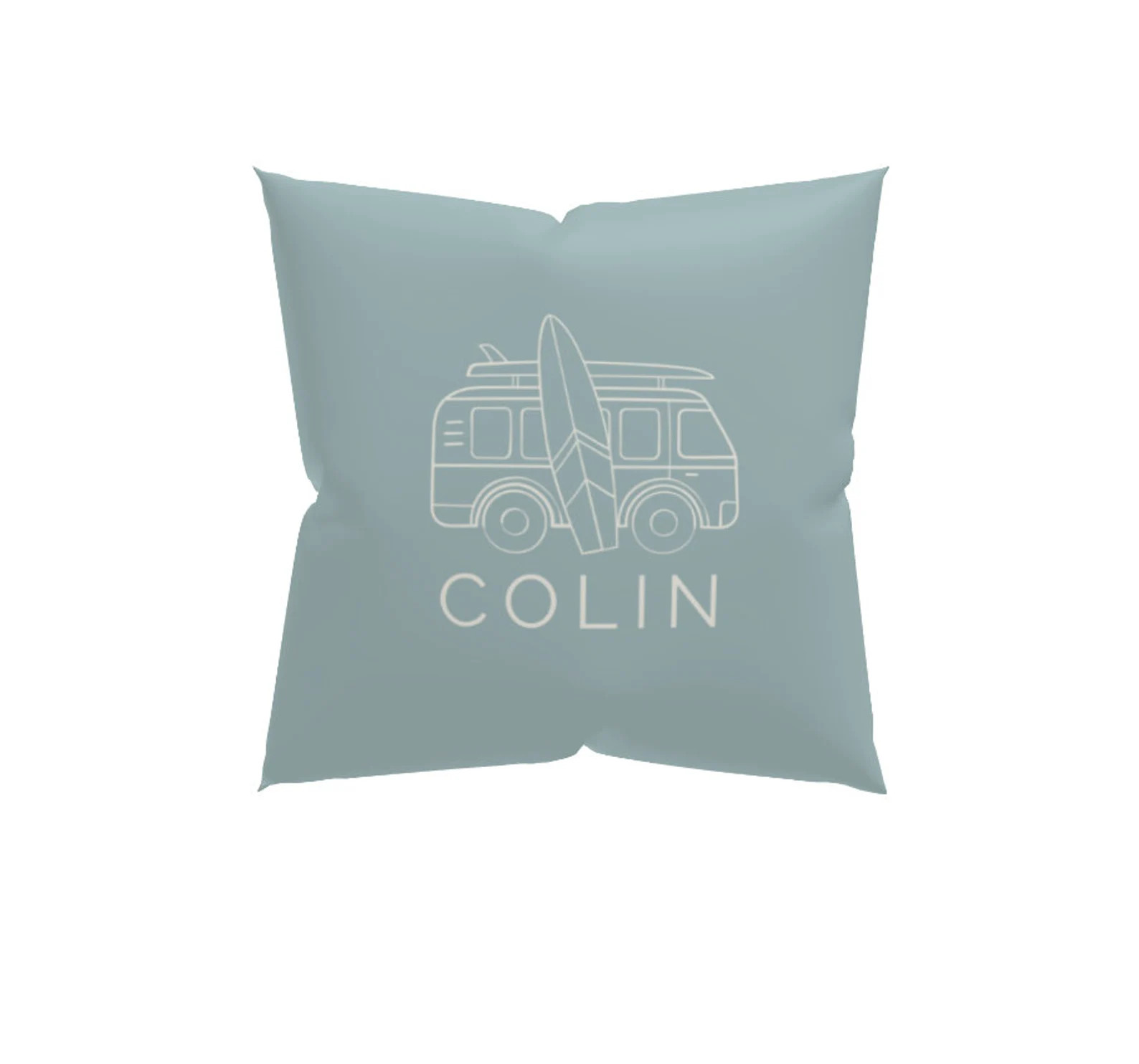 Boho Surf blue Pillow Personalized - Etsy | Etsy (US)