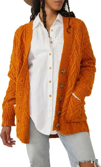 Free People Montana Cable Cotton Cardigan | Nordstrom | Nordstrom