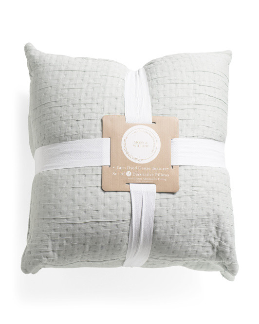 Set Of 2 22x22 Gauze Pillows | TJ Maxx