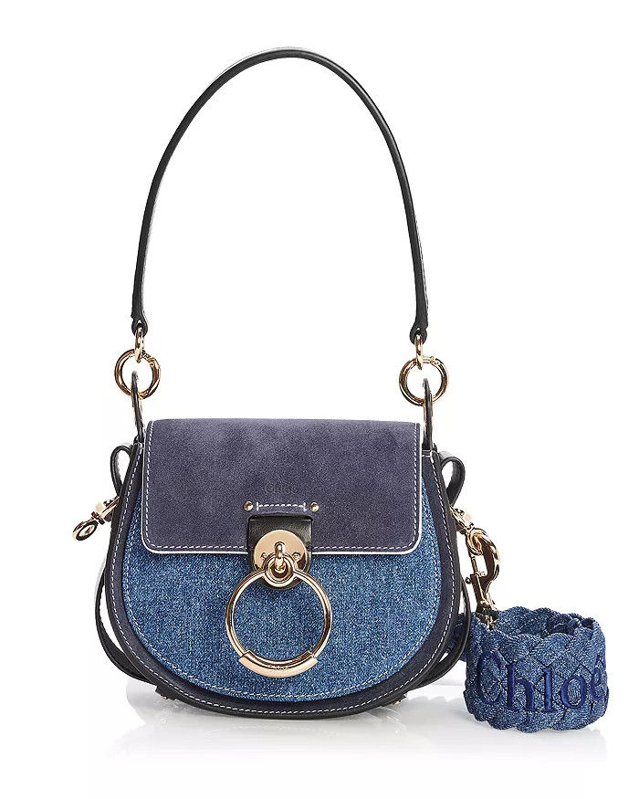 Tess Denim & Suede Shoulder Bag | Bloomingdale's (US)