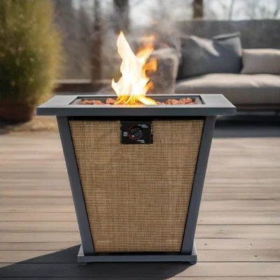 Propane Gas Fire Pit Table, 50000 BTU Square Steel Fire Pit For Outdoor Patio And Garden Gatherings | Wayfair North America