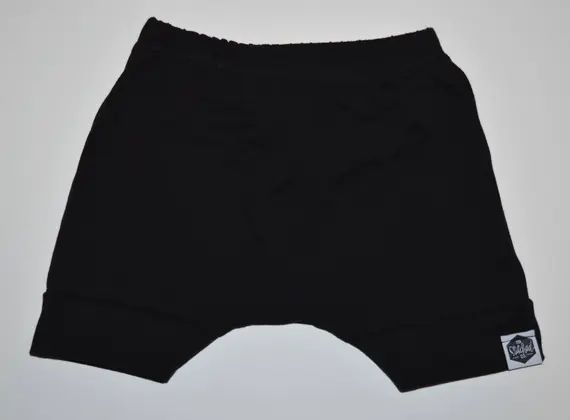 Basic Solid Black Harem Shorts | Etsy (US)