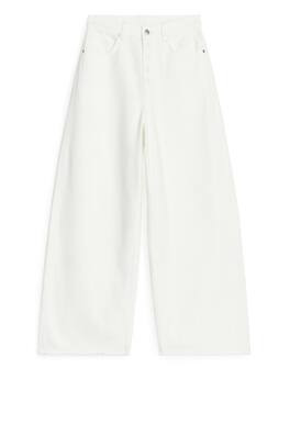 HEATHER Loose Jeans - Regular waist - Long - Ecru - Ladies | H&M GB | H&M (UK, MY, IN, SG, PH, TW, HK)