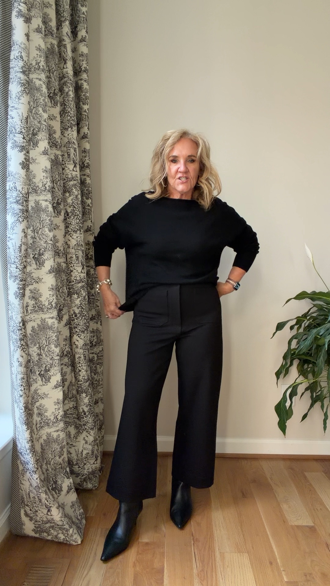 @quince is just a can’t miss brand 
Ponte knit pants size 29 inseam 26 they have a full length version too 
Cashmere boatneck size medium 
JCREW leather boots size up 1/2 
Julie Vos silver 

Office outfit, business, casual, black outfit, holiday casual outfit

#LTKPetite #LTKFindsUnder100 #LTKOver40