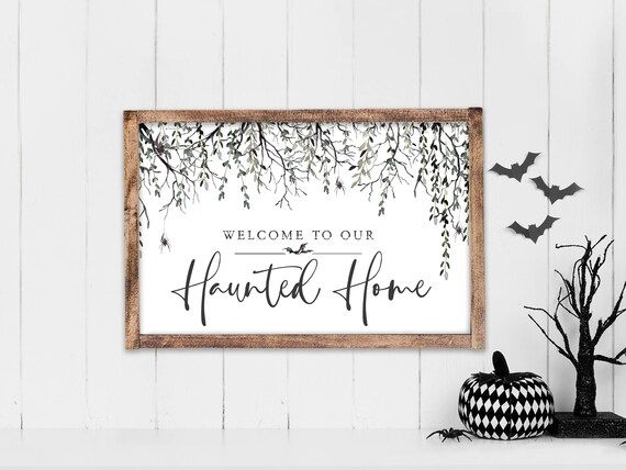 Welcome to Our Haunted Home Sign Farmhouse Halloween Sign | Etsy | Etsy (US)