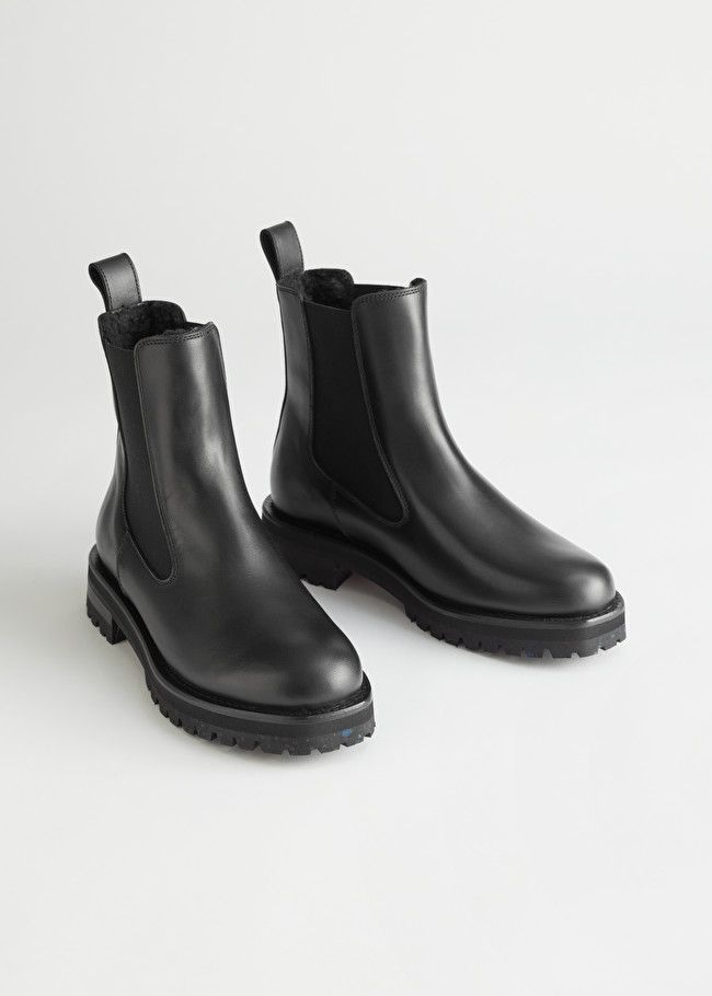 Teddy Lined Leather Chelsea Boots | & Other Stories (EU + UK)