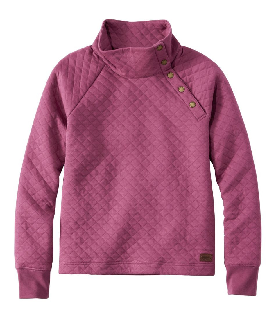 Women's Quilted Sweatshirt, Snapneck Pullover | L.L. Bean