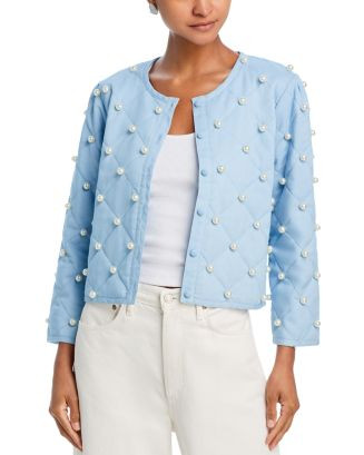 Faux Pearl Embellished Quilted Jacket - Exclusive | Bloomingdale's (US)