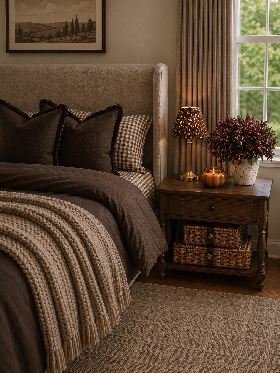 Fall bedding season has officially arrived 🤎 Loving all the chocolate brown, gingham and cozy textures in this space! Everything is an affordable Amazon + Walmart find and linked for an easy fall bedroom refresh. 🍂

#LTKSaleAlert #LTKSeasonal #LTKHome