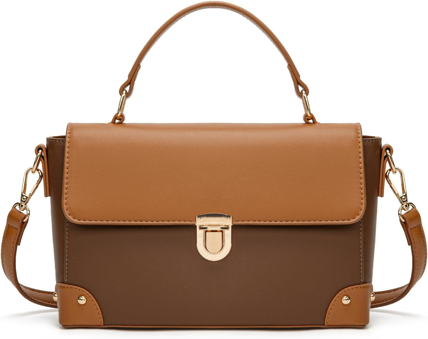 Top Handle Purse for Women Elegant Vegan Leather Handbag With Adjustable Crossbody Strap | Amazon (US)
