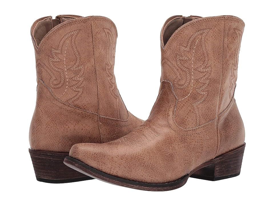 Roper Shay (Tan Faux Leather) Cowboy Boots | Zappos