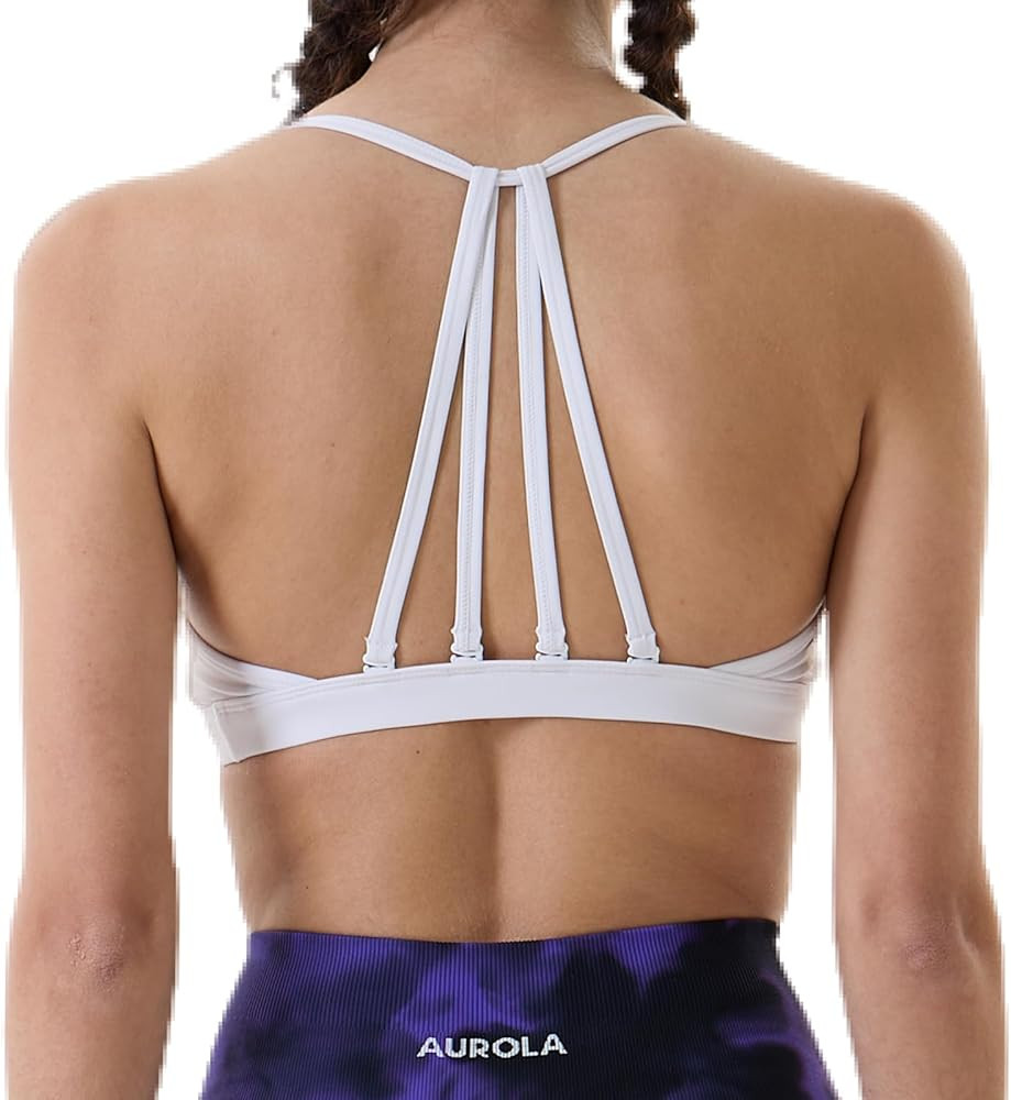 AUROLA Mercury Workout Sports Bras Women Athletic Removable Padded Backless Strapy Minimal Crop T... | Amazon (US)