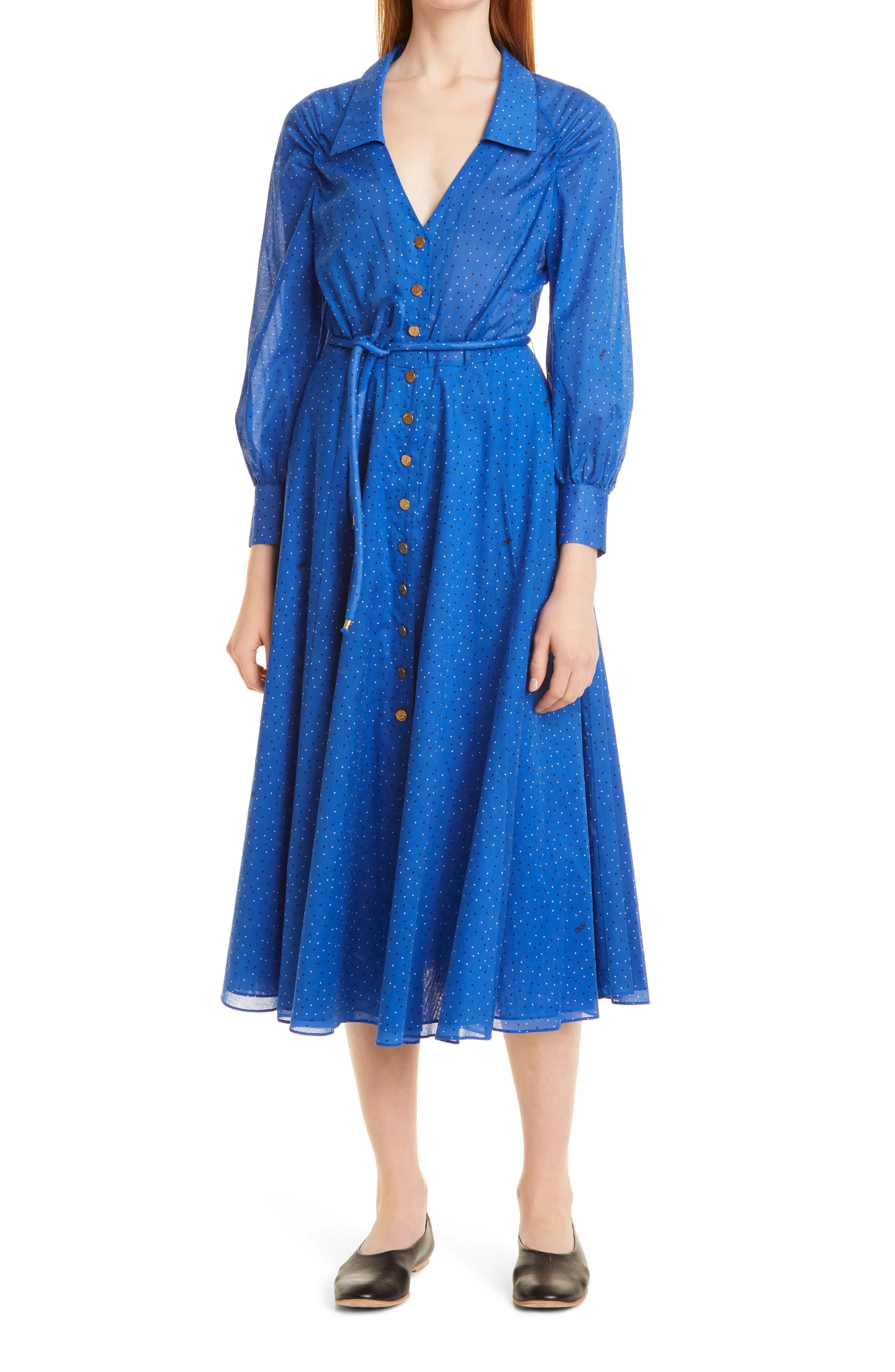 Women's Dyvna Long Sleeve Shirtdress, Size Large - Blue | Nordstrom