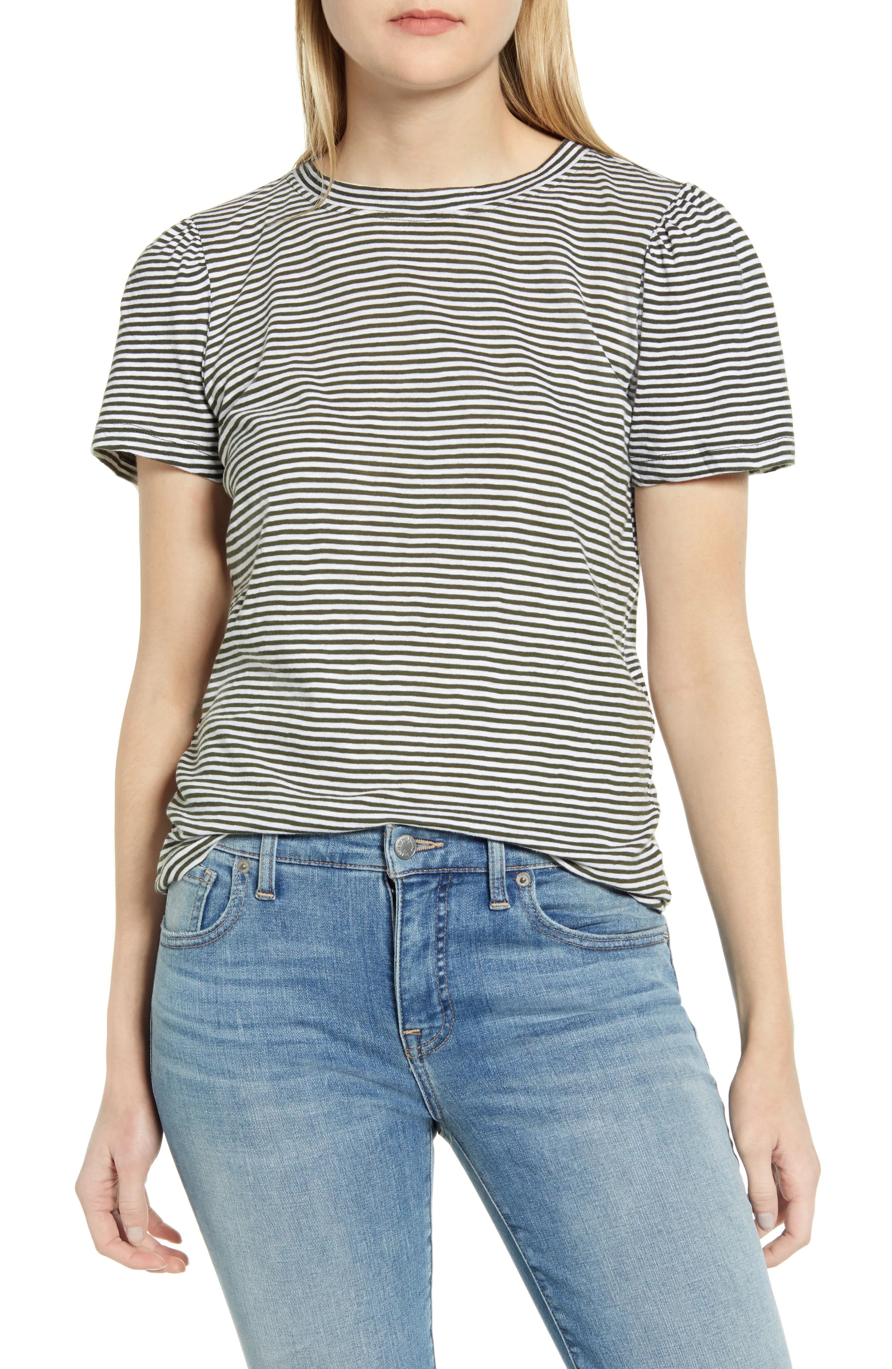 Puff Sleeve Stripe T-Shirt | Nordstrom