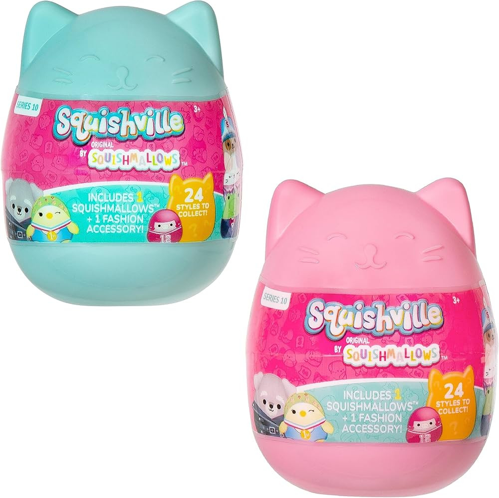 Squishmallows Squishville 2-Pack Eggs - Series 10 - Kellytoy - Mini Mystery Stuffed Animal Toy Pl... | Amazon (US)