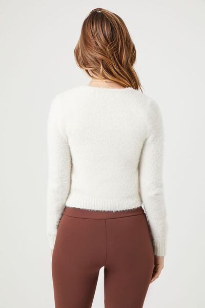 Fuzzy Knit Zip-Up Sweater | Forever 21