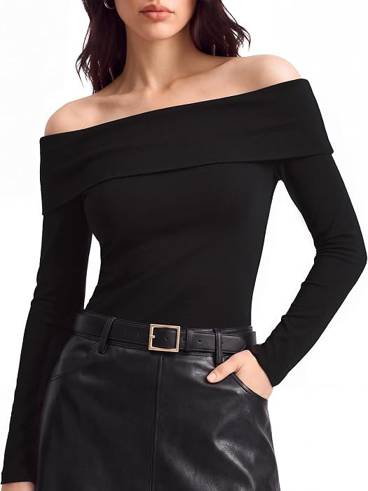 Women Multiwear Off the Shoulder Tops Long Sleeve Shirts Going Out Top | Amazon (US)