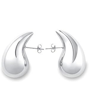Ascona 25/32/47mm Chunky Gold Hoop Earrings for Women | Lightweight Tear Drop Earrings | Gold Dro... | Amazon (US)