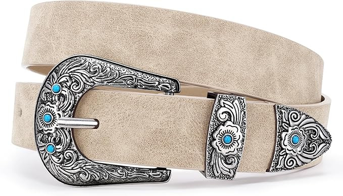 XZQTIVE Western Belt for Women, Cowgirl Cowboy Suede Leather Belt for Jeans Pants, Country Belts ... | Amazon (US)