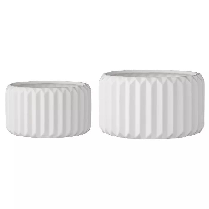 2pc Ceramic Flower Pot Set White - 3R Studios | Target