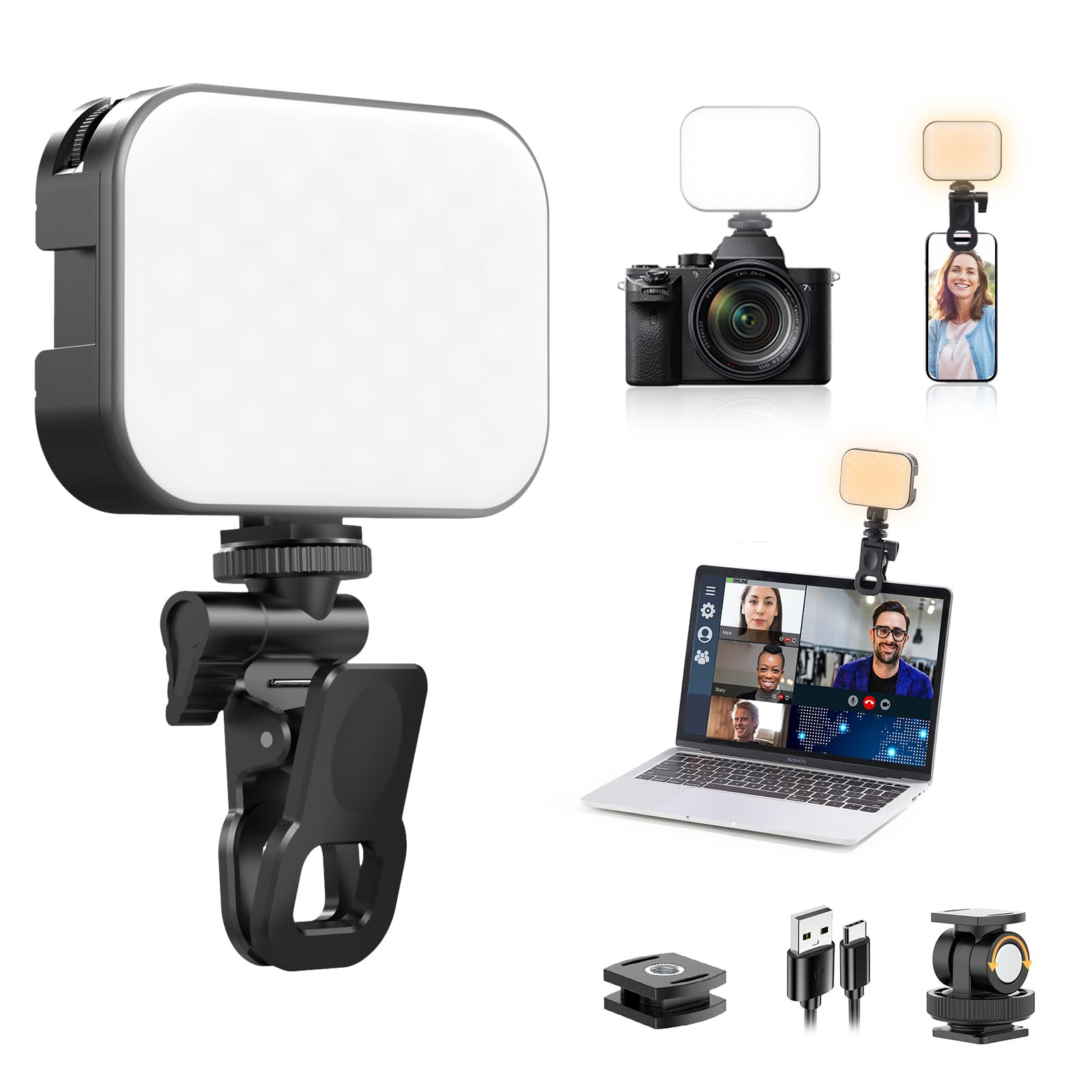 Ulanzi VL100X Selfie Light, Clip LED Light Panel for Phone/Laptop/Tablet/Computer, Bi-Color Porta... | Amazon (US)