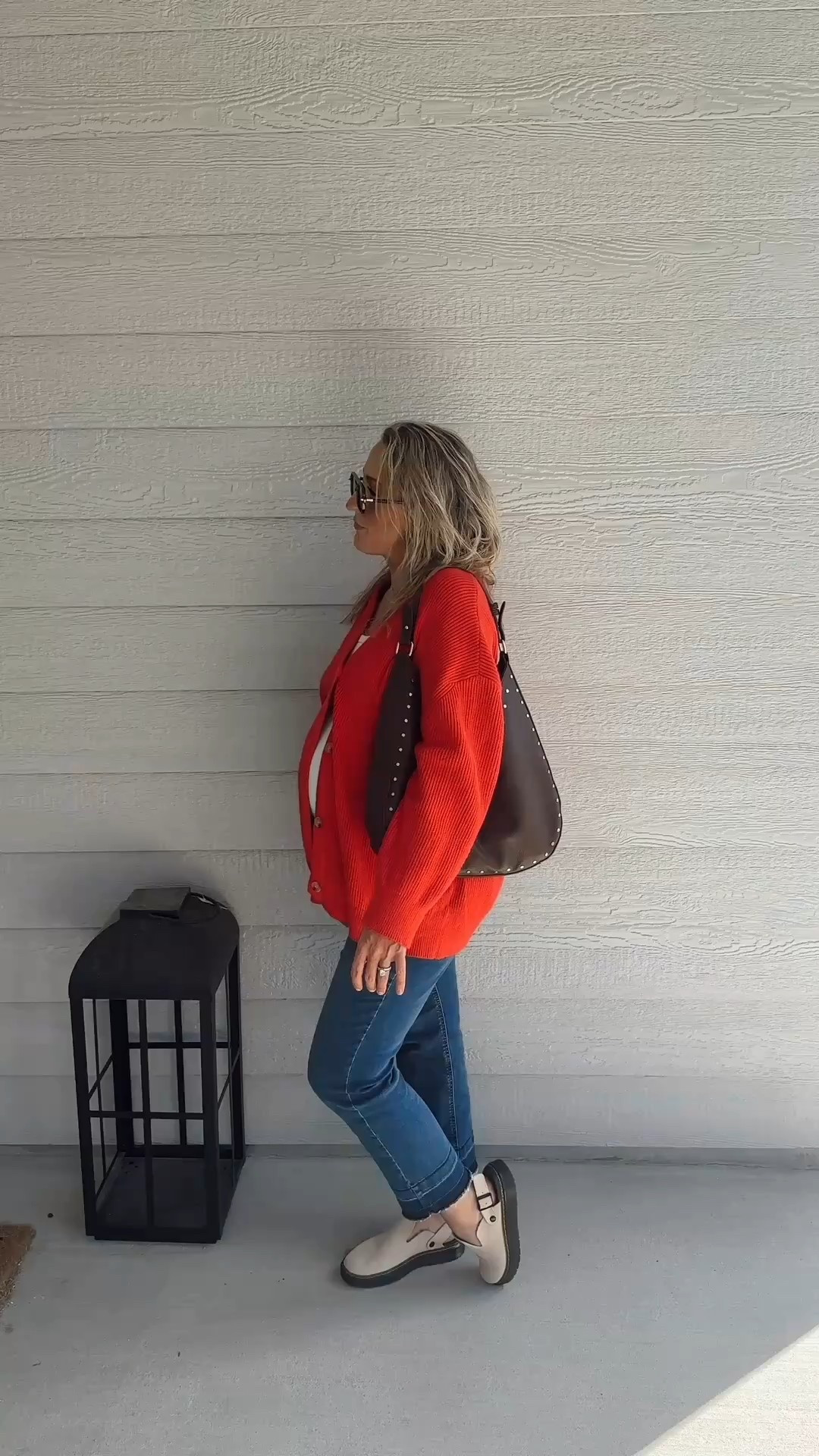 The perfect oversized sweater for fall only $32. 🍂 

Exact color of cardigan out of stock- linked similar colors. 
#fall #falloutfit #fallbump #oversizecardigan #amazonstyle #amazonfinds #maternity #pregnancy #momootd

#LTKStyleTip #LTKBump #LTKSeasonal