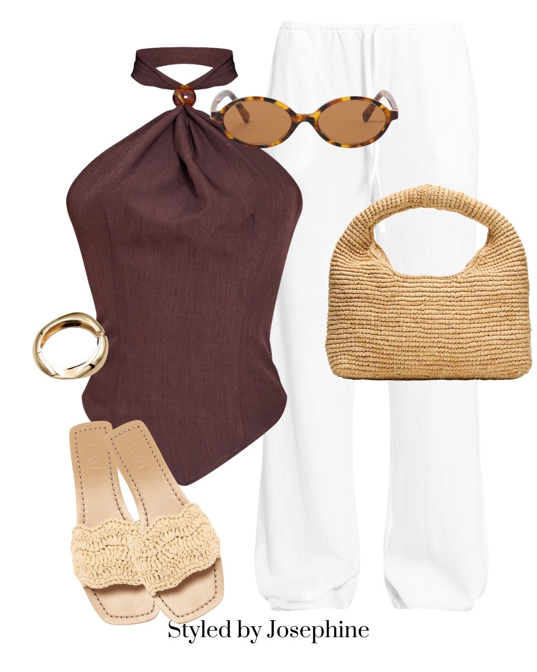 A chic neutral moment for your next resort getaway or brunch by the beach. Obsessed with this chocolate halter paired with white linen and raffia textures 🤎🌾
Shop the look below for a timeless warm-weather vibe.

Tags:LTKsummer LTKvacation LTKunder100 ResortStyle BeachOutfit ChicNeutrals NeutralStyle VacationLook SummerStyle CoastalChic StyledByJosephine LTKtravel LinenStyle

#LTKStyleTip #LTKSeasonal #LTKWorkwear