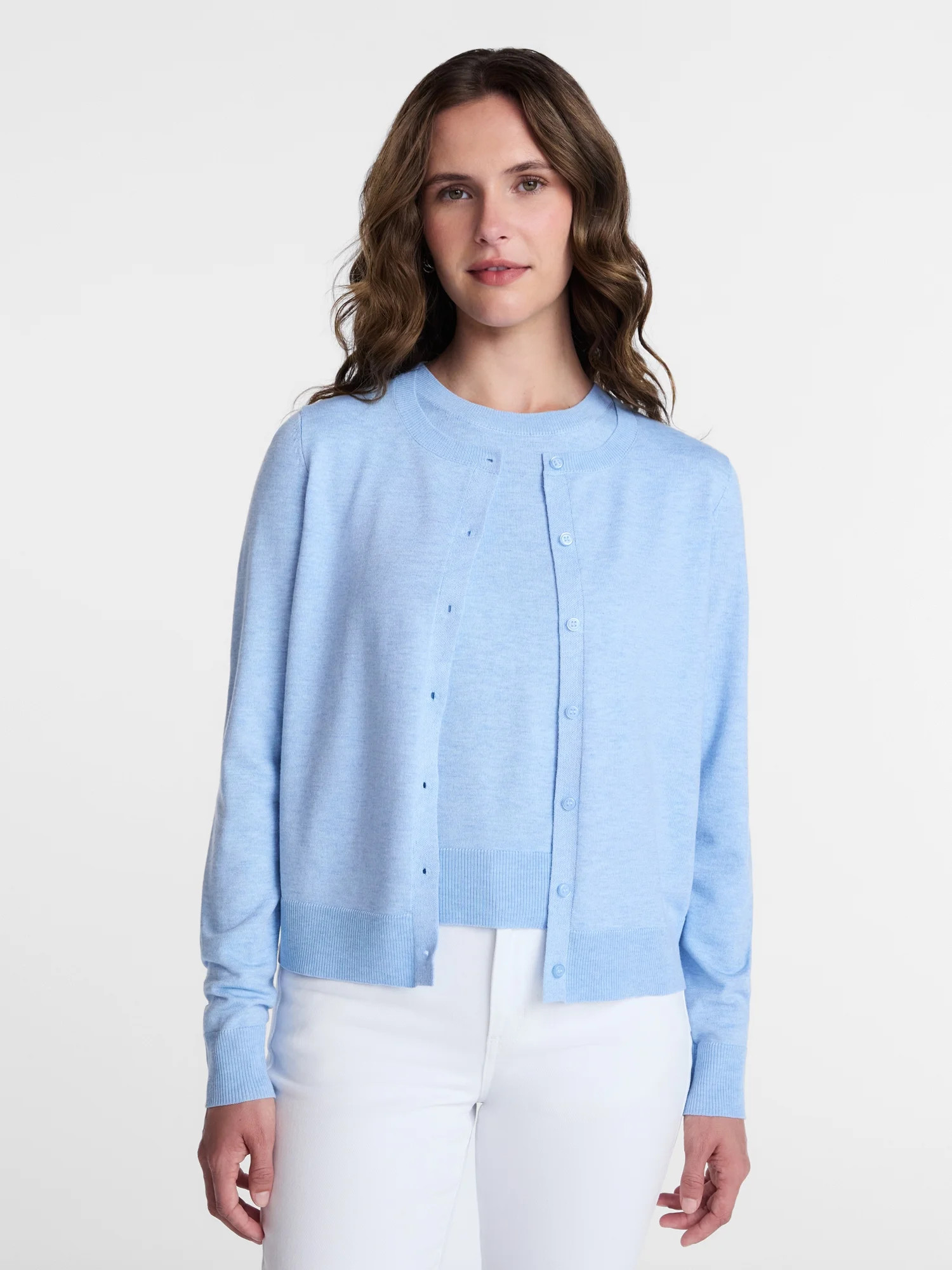 Time And Tru Women's Fine Gauge Cardigan Sweater, Lightweight, Sizes XS-XXXL | Walmart (US)