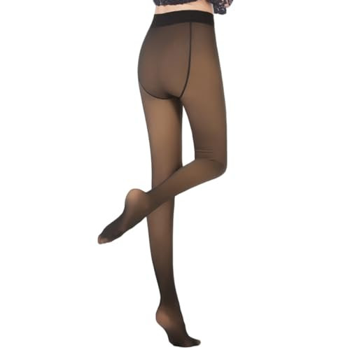 GTETKDE Fleece Lined Tights for Women - Thermal Opaque High Waisted Winter Warm Pantyhose, Fake Sheer Fleece Lined Leggings for Cold Weather​​ XS/S 300GBlack | Amazon (US)