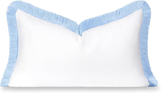 Hofdeco Premium Coastal Grandmillennial Patio Indoor Outdoor Lumbar Pillow Cover Only, 12"x20" Wa... | Amazon (US)