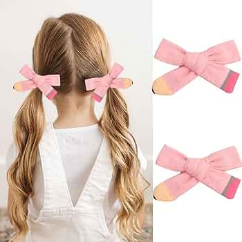 Back to School Hair Bows Clips The Hand Painted Pink Pencil Bows Clips Hairgrips for First Day of... | Amazon (US)