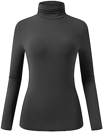 OThread & Co. Women's Long Sleeve Turtleneck T-Shirt Basic Stretch Layer Comfy High Neck Top | Amazon (US)