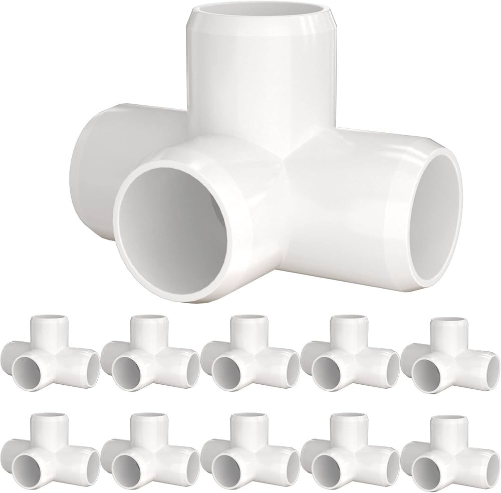 3/4" PVC Fittings 4 Way (10-Pack), Furniture Grade PVC Pipe Connector 3/4 Inch PVC Elbow for All ... | Amazon (US)