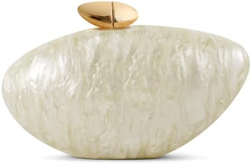 Acrylic Shell Clutch Purse for Women, Marble Evening Bag with Magnetic Closure for Wedding Party | Amazon (US)