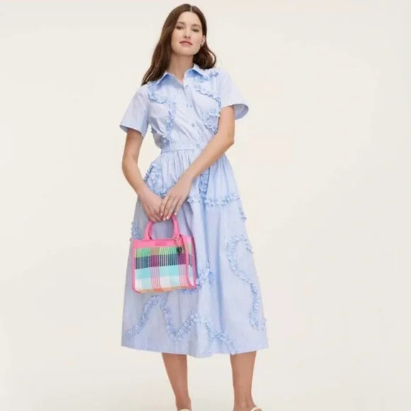 kate spade x Target Ribbon Striped Short Sleeve Midi Shirtdress Sz Small | Poshmark