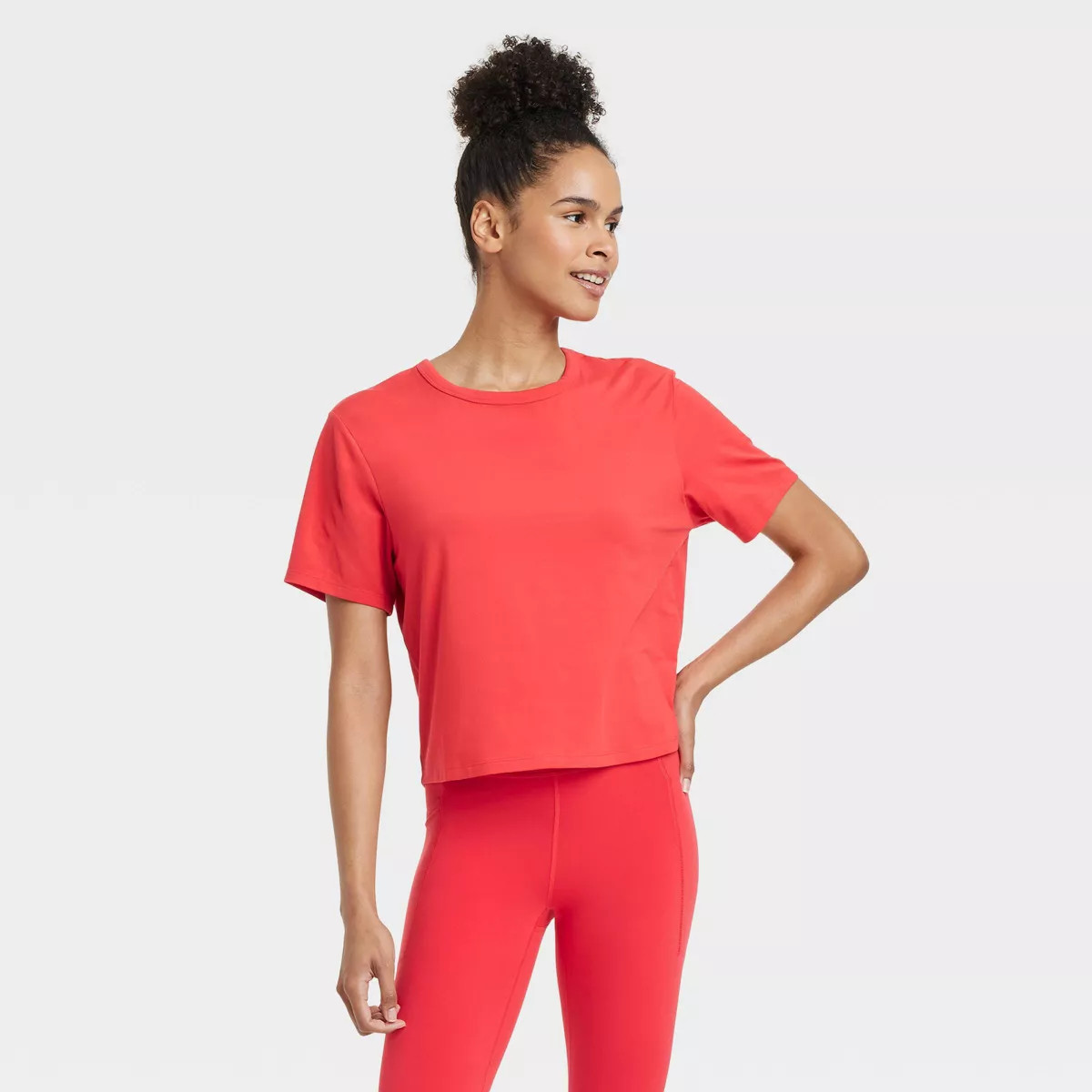 Women's Essential Crewneck Short Sleeve T-Shirt - All In Motion™ Red XS | Target