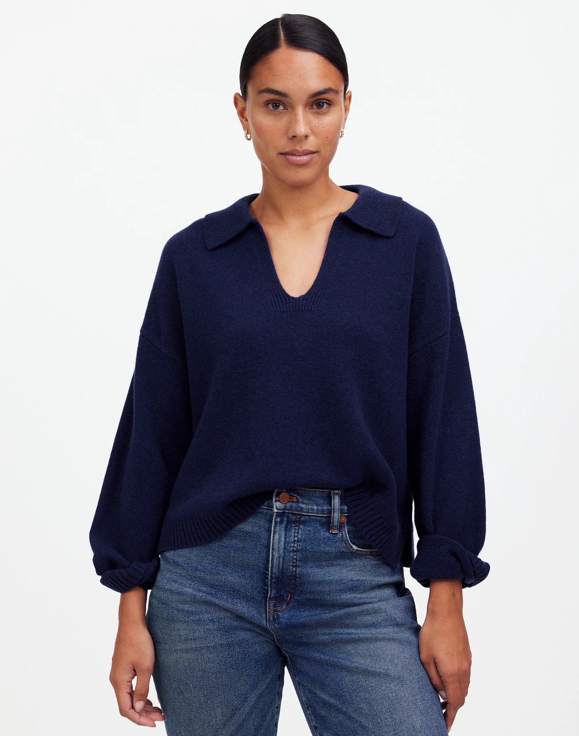 Cashmere-Wool Blend Polo Sweater | Madewell | Madewell