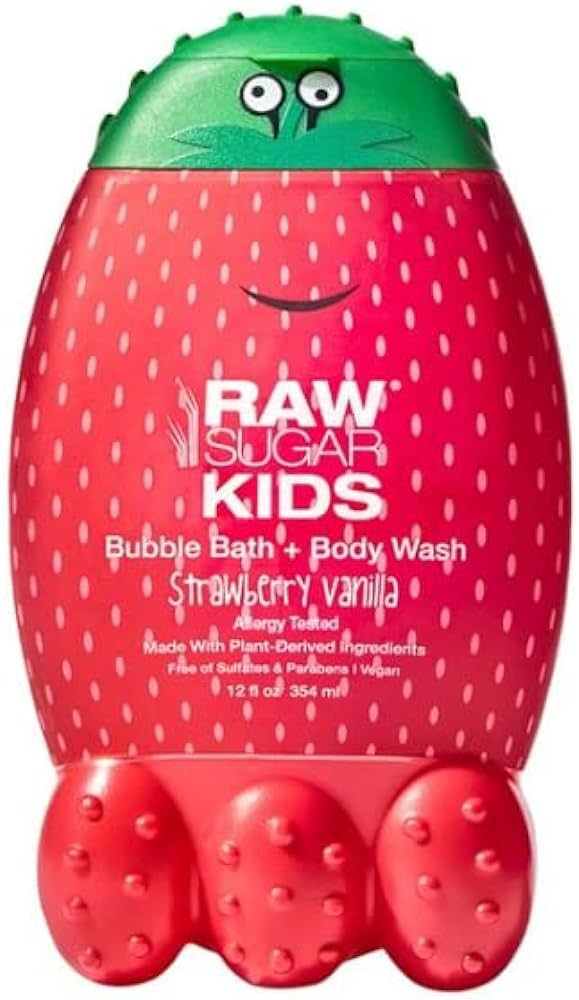 mtz Raw Sugar Kids Strawberry Vanilla Bubble Bath + Body Wash 12 Oz. Made with Plant Derived Ingredi | Amazon (US)