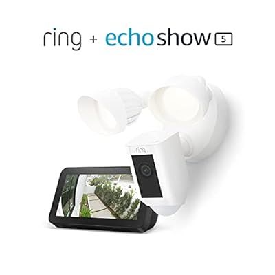 Ring Floodlight Cam Wired Plus (White) bundle with Echo Show 5 (2nd Gen) | Amazon (US)