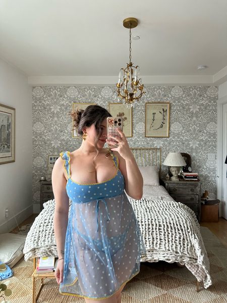 This daisy embellished mesh night gown is so cute comes in multiple colors with matching bra and underwear from urban outfitters!

#LTKfindsunder50 #LTKstyletip #LTKmidsize