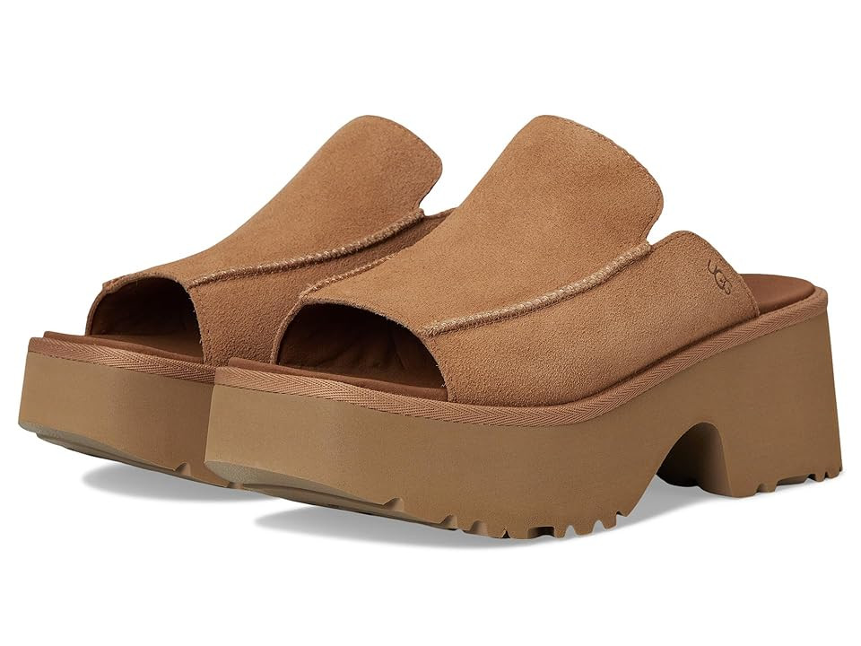 UGG New Heights Slide Women's Sandals Chestnut : 7.5 B - Medium, Suede | Zappos