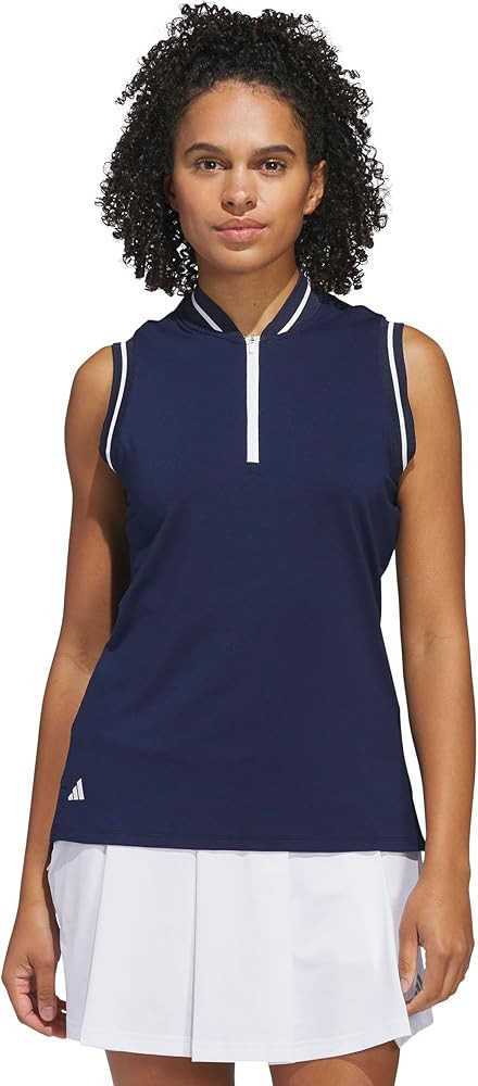 adidas Women's Ultimate365 Quarter-Zip Sleeveless Polo Shirt | Amazon (US)