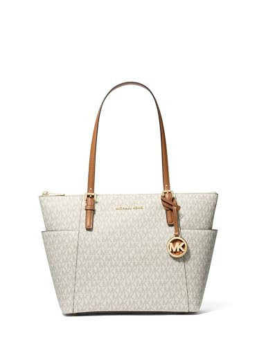 Michael Kors Jet Set East West Tote, Gold-Tone Hardware/Vanilla/Acorn | Amazon (US)