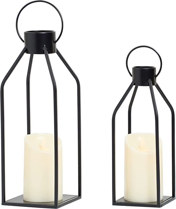 HPC Decor Modern Farmhouse Lantern Decor- Black Metal Candle Lanterns for Christmas- Lanterns Dec... | Amazon (US)