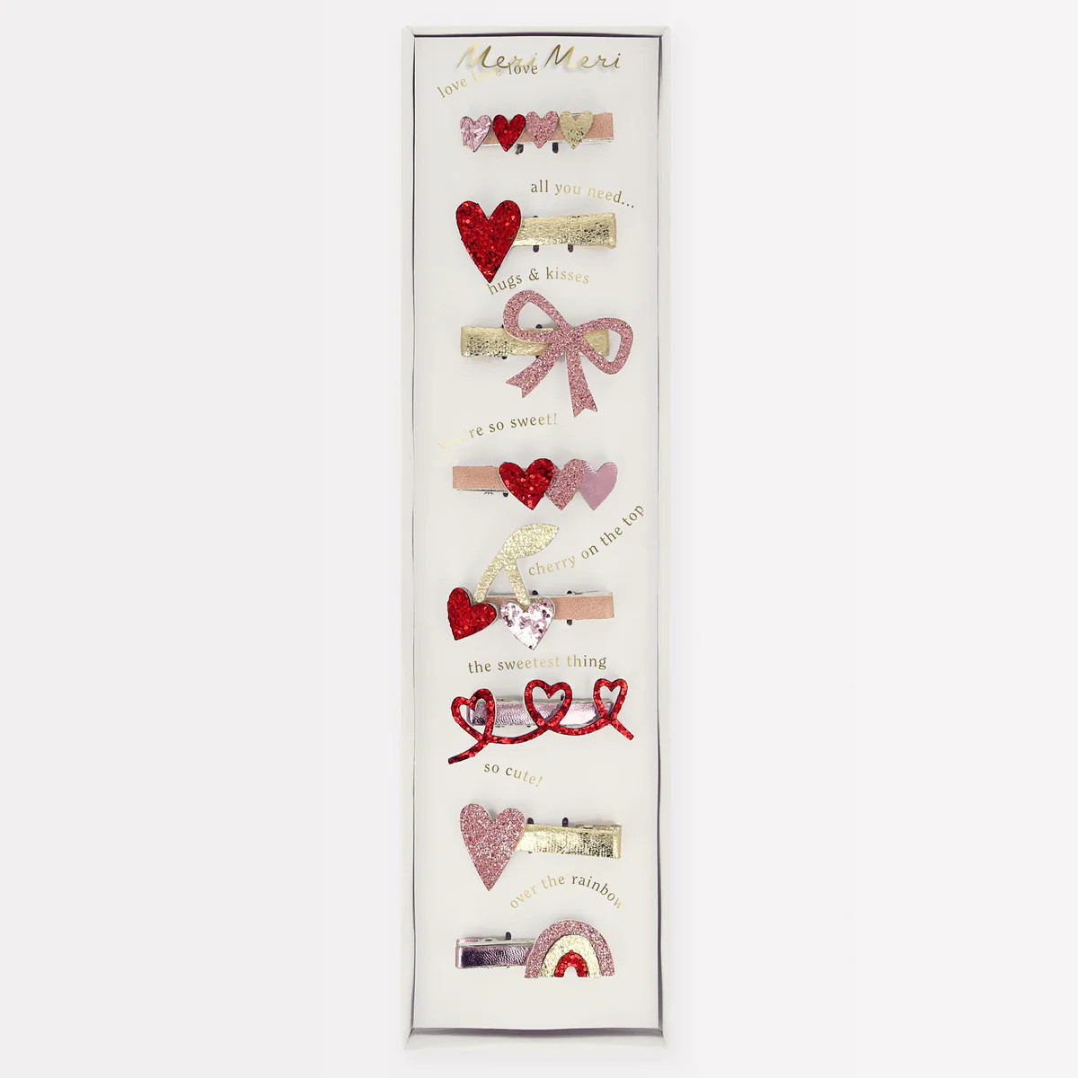 Valentine's Hair Clips (x 8) | Meri Meri